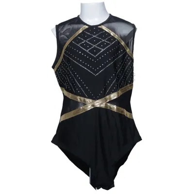 Justaucorps de gymnastique (Noir, Or) de Iefiel