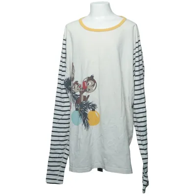 Lange mouwen shirt (Wit, Zwart) van Disney x Polarn O. Pyret Elastaan, Organisch katoen