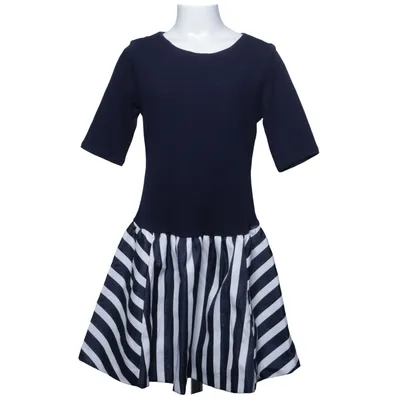 Jurk (Blauw, Wit) van Okaïdi Katoen, Metallvezel