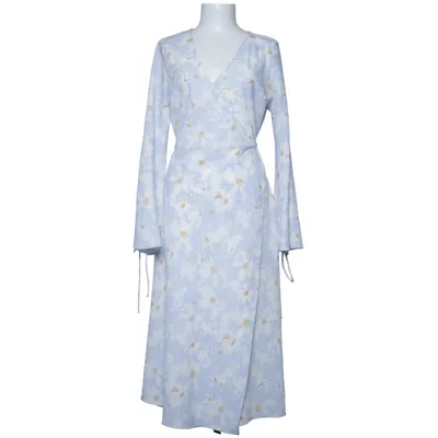 Wrap dress (Blue, White, Yellow) from Gina Tricot Elastane, Recycled polyester