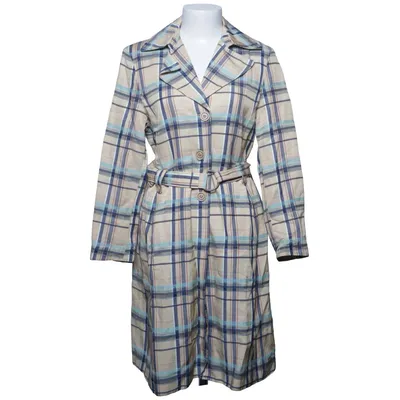 Trench coat (Beige, Blue, Multicolored) from Ritva Falla Acetate, Cotton, Linen