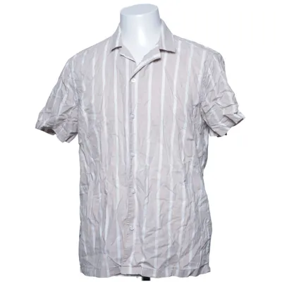 Korte mouwen shirt (Beige, Wit) van New Look Men Linnen, Viscose