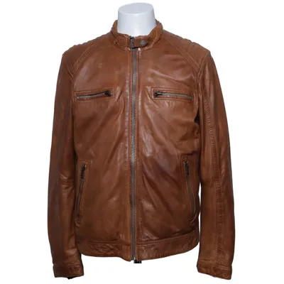 Leather jacket (Brown) from Rockandblue Cotton, Leather