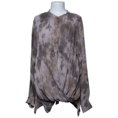Blouse (Bruin, Grijs) van Gold Hawk Zijde