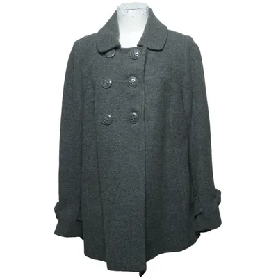 Pea coat (Gray) from JSFN Polyester, Viscose, Wool