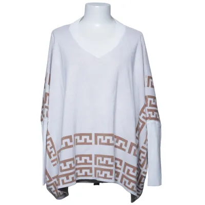 Poncho (Wit, Beige) van Moewy Polyester, Viscose