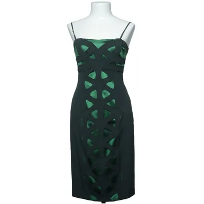 Dress (Green, Black) from Karen Millen Elastane, Polyester, Silk