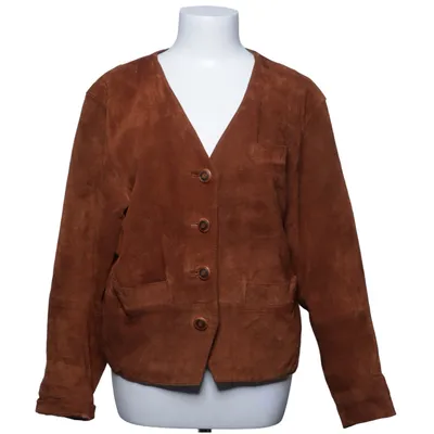 Læderblazer (Brun) fra Hollies Læder, Polyester