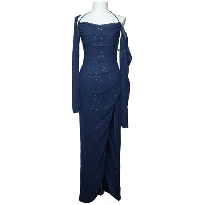 Evening gown (Blue, Multicolored) Elastane, Polyamide