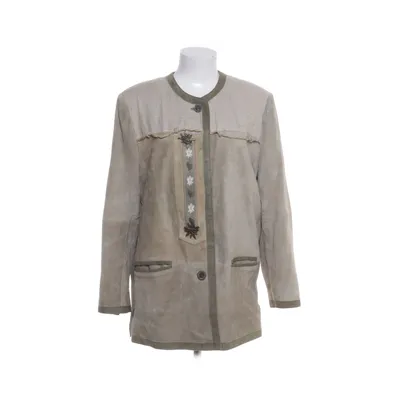 Leather jacket (Green) from Lekra Linen, Leather, Viscose