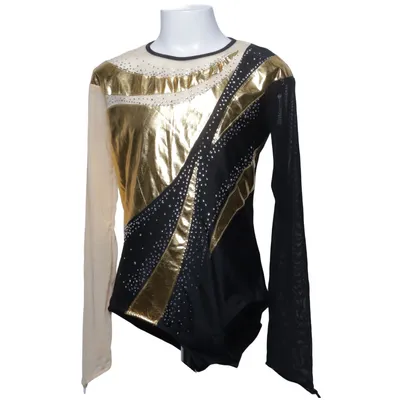 Justaucorps de gymnastique (Noir, Or, Beige) de Iefiel