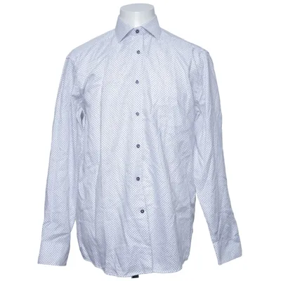 Shirt (White, Blue) from Peter Adam's Cotton