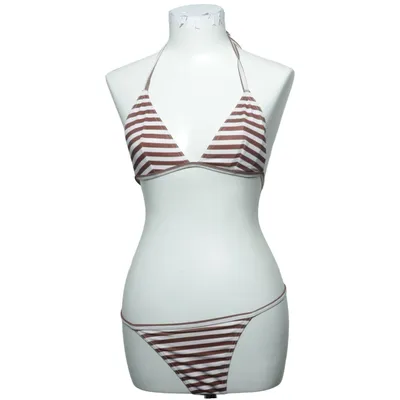 Bikini (Brun, Vit) från PrettyLittleThing Elastan, Polyester