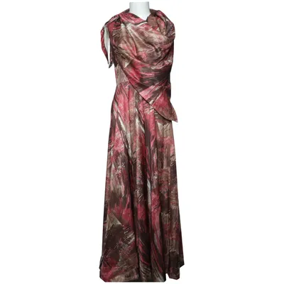 Långklänning (Brun, Röd, Flerfärgad) från Mackerness Polyester