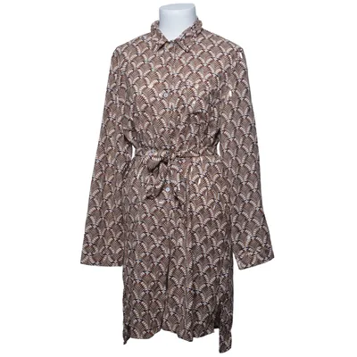 Skjortklänning (Brun, Guldfärgad, Flerfärgad) från Leana Mode Polyester