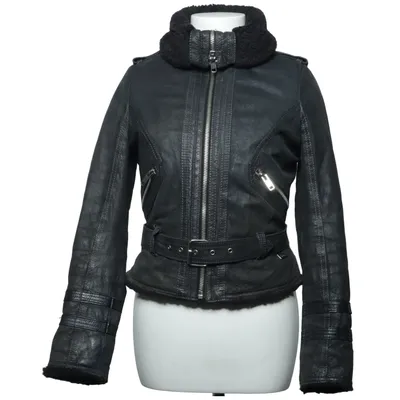 Shearling jacket (Black) from Jofama by Kenza Acrylic, Polyester