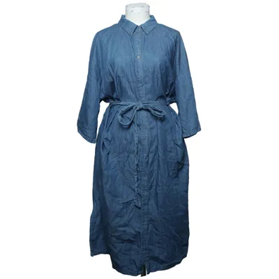 Shirt dress (Blue) from Ulla Popken Cotton, Lyocell