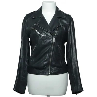 Bikerjacka (Svart) från Hallhuber Elastan, Skinn, Polyester