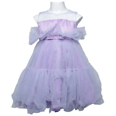 Flower girl dress (Purple) Cotton, Polyester