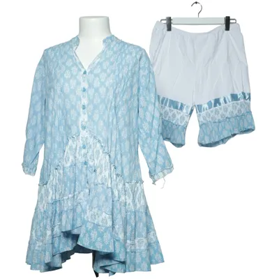 Dress (Blue, White) from Sumitra Cotton