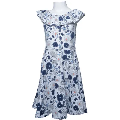 Robe (Blanc, Bleu, Multicolore) de Polarn O. Pyret Élasthane, Coton biologique