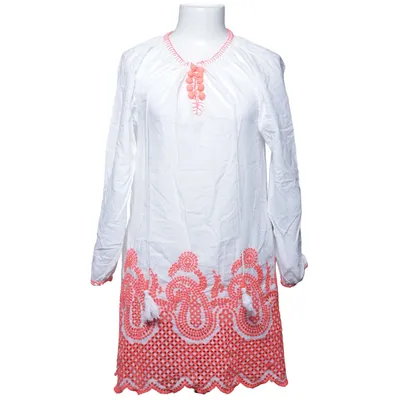 Dress (White, Orange) from Christophe Sauvat Cotton