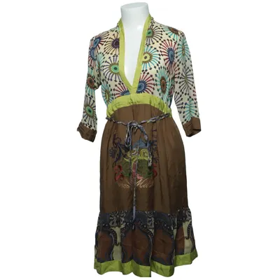 Robe (Marron, Multicolore) de Milano Soie, Viscose
