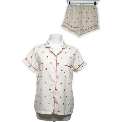 Pyjamas (Beige, Röd) Elastan, Polyester