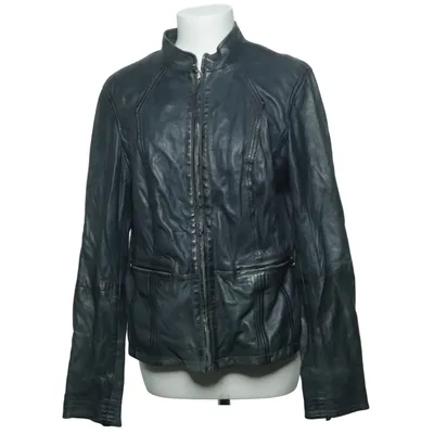 Leather jacket (Turquoise) from Singh Madan Leather, Polyester
