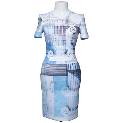 Dress (Blue, White) from Clover Canyon Elastane, Polyester, Polyurethane