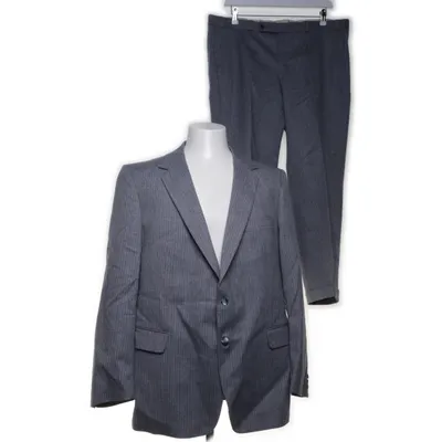 Suit (Gray, Blue) from President Viscose, Wool