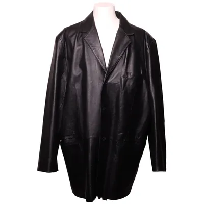Leren jas (Zwart) van Man's World Leer, Polyester