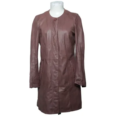 Læderfrakke (Brun) fra Saki Læder, Polyester