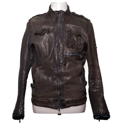 Läderjacka (Grå) från True Religion Bomull, Skinn, Polyester