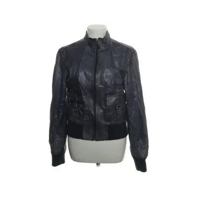 Leather jacket (Blue) from David Moore Polyester, Leather, Viscose