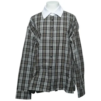 Shirt (Brown, White) from The Frankie Shop Cotton, Elastane, Polyamide