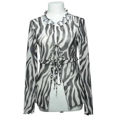 Slå-om top (Sort, Hvid) fra Dazy Elastan, Polyester