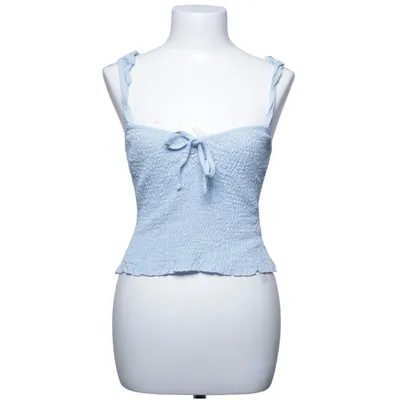 Crop top (Blauw) van Fashion Union Katoen, Linnen