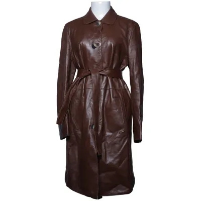 Ledermantel (Braun) von Jake*s Leder, Polyester