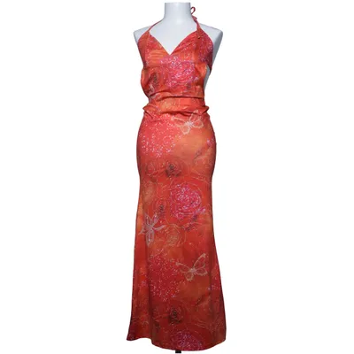 Maxi jurk (Rood, Oranje, Meerkleurig) Elastaan, Polyester