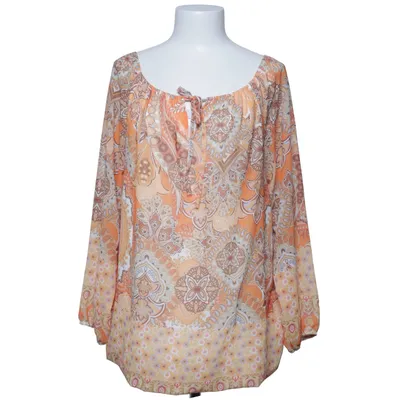 Bluse (Orange, Beige, Flerfarvet) fra Pepper Polyester, Viscose