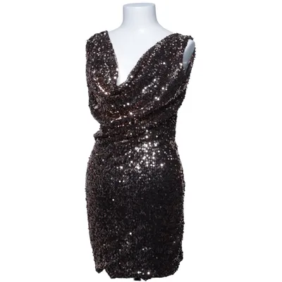 Cocktailjurk (Bruin) van Size 8 Needle Elastaan, Polyester