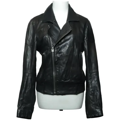 Läderjacka (Svart) från Raw Correct Line by G-Star Bomull, Skinn, Polyester