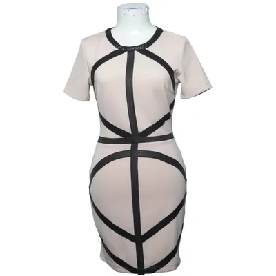 Dress (Beige, Black) from Bebo Elastane, Polyester