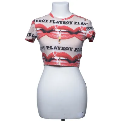 Crop top (Beige, Rouge, Noir) de Playboy x Missguided Coton, Élasthane, Polyester