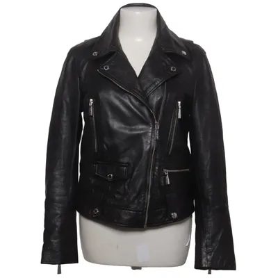 Bikerjacke (Schwarz) von Each x Other Baumwolle, Leder, Polyester
