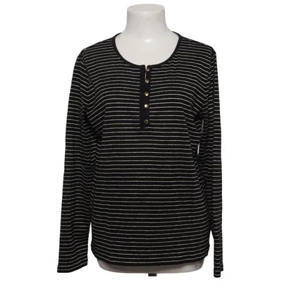 T-shirt manches longues (Noir, Or) de Lauren Ralph Lauren Coton, Fibre métallique, Polyester