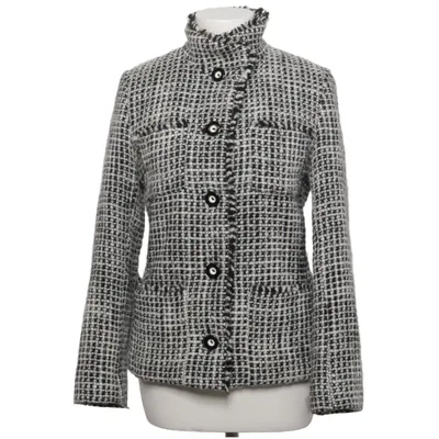 Jacket (Black, White) from Damo Acetate, Acrylic, Polyester, Viscose