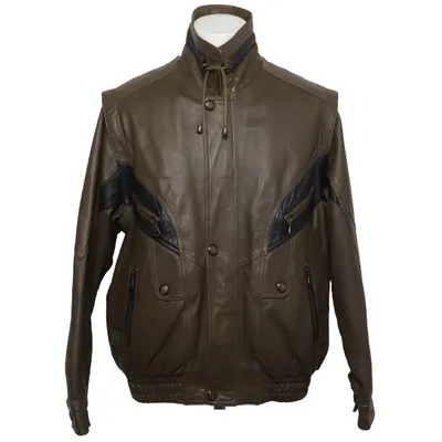 Leren jack (Groen, Zwart) van Smooth Leer