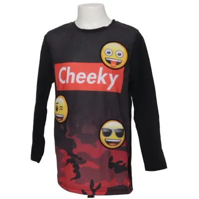 Långärmad t-shirt (Svart, Röd, Flerfärgad) från Emoji